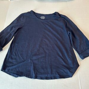 Chico's Ultimate Tee Navy Blue Long 3/4 sleeve Top